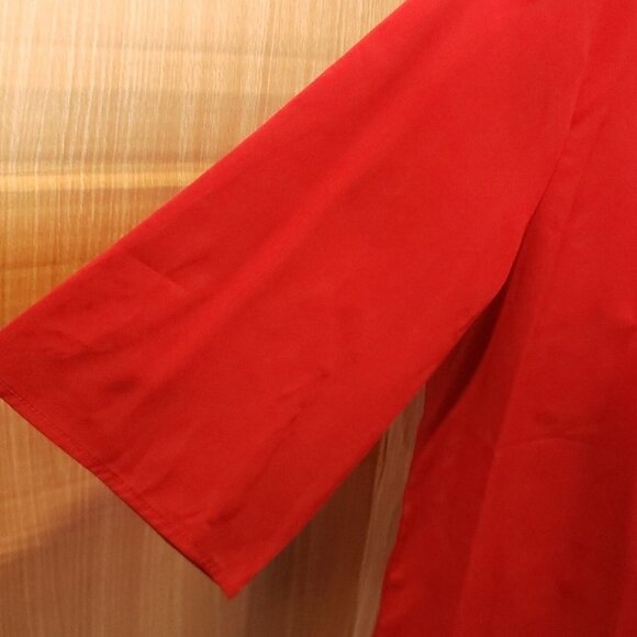 Noracora Womens New Red Elbow Length Crochet Detail Top Large - Picture 3 of 7